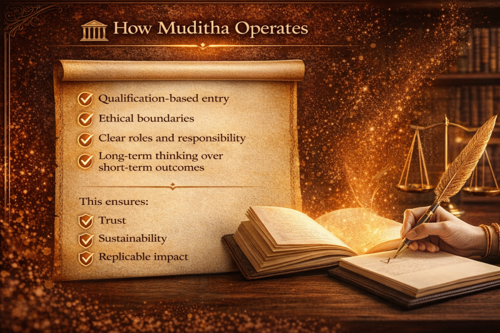 How Muditha Operates